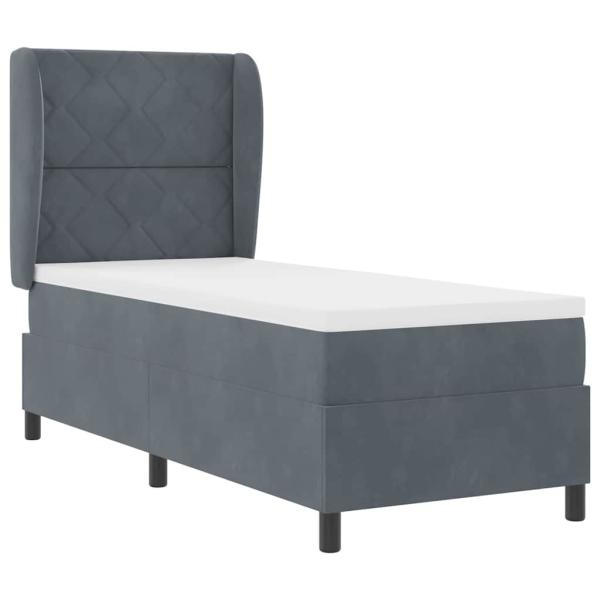 Boxspringbett mit Matratze Dunkelgrau 80x200 cm Samt