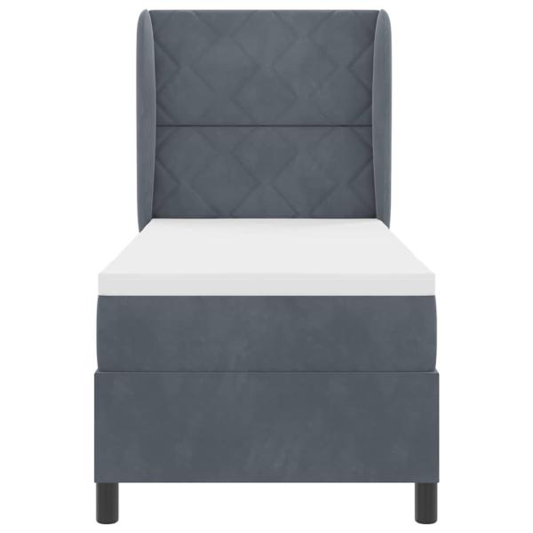 Boxspringbett mit Matratze Dunkelgrau 80x200 cm Samt