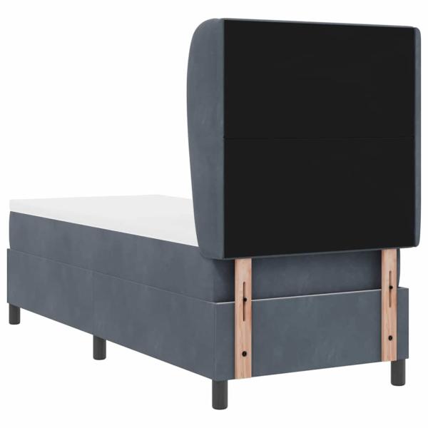 Boxspringbett mit Matratze Dunkelgrau 80x200 cm Samt