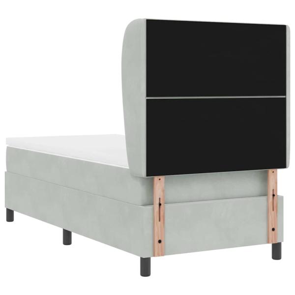 Boxspringbett mit Matratze Hellgrau 90x200 cm Samt