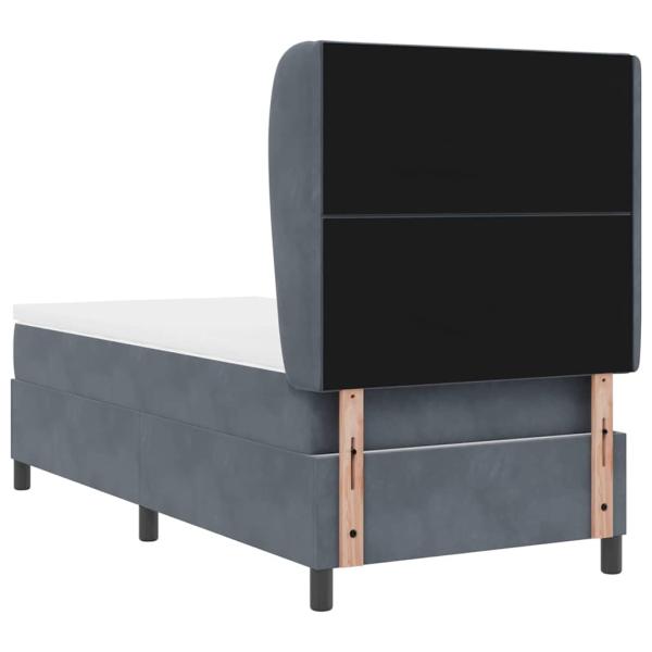 Boxspringbett mit Matratze Dunkelgrau 90x200 cm Samt