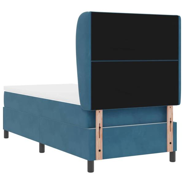 Boxspringbett mit Matratze Dunkelblau 90x200 cm Samt