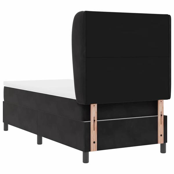 Boxspringbett mit Matratze Schwarz 100x200 cm Samt