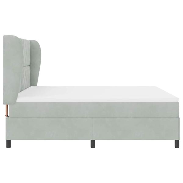 Boxspringbett mit Matratze Hellgrau 180x200 cm Samt