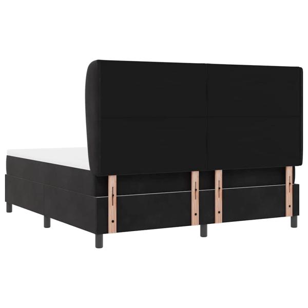 Boxspringbett mit Matratze Schwarz 180x200 cm Samt
