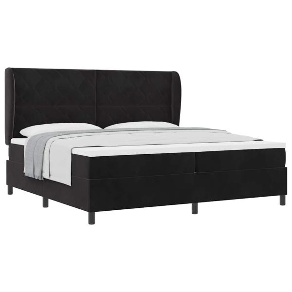 Boxspringbett mit Matratze Schwarz 200x200 cm Samt