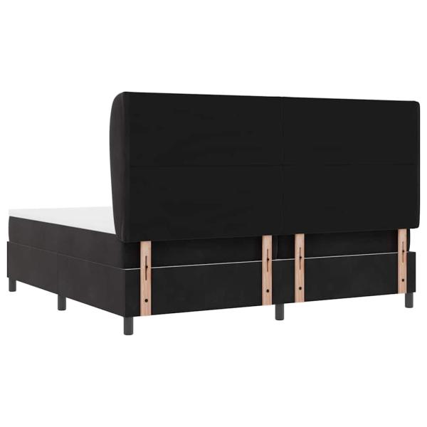 Boxspringbett mit Matratze Schwarz 200x200 cm Samt
