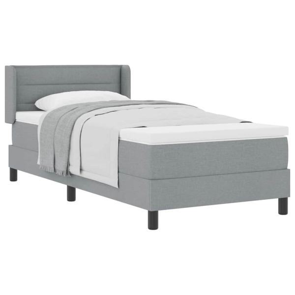 Boxspring-Bett mit Matratze Hellgrau 100x200 cm Stoff