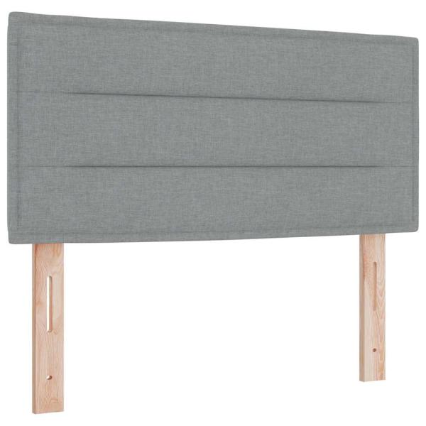 Boxspring-Bett mit Matratze Hellgrau 100x200 cm Stoff