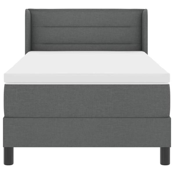 Boxspringbett mit Matratze Dunkelgrau 100x200 cm Stoff