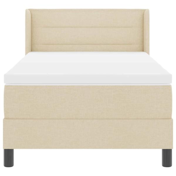 ARDEBO.de - Boxspringbett mit Matratze Creme 100x200 cm Stoff