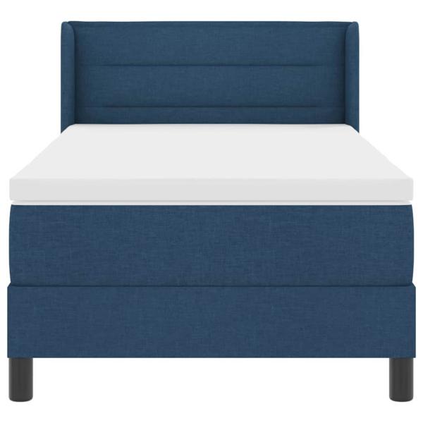 Boxspringbett mit Matratze Blau 100x200 cm Stoff