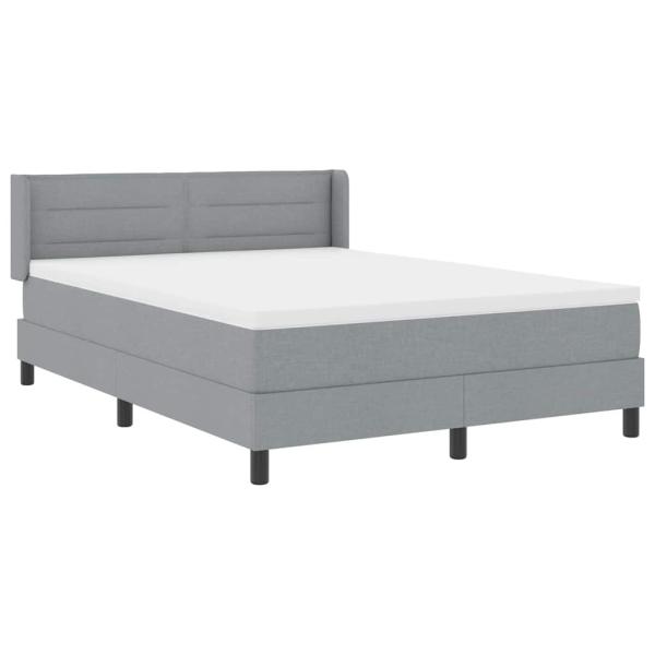 Boxspringbett mit Matratze Hellgrau 140x190 cm Stoff