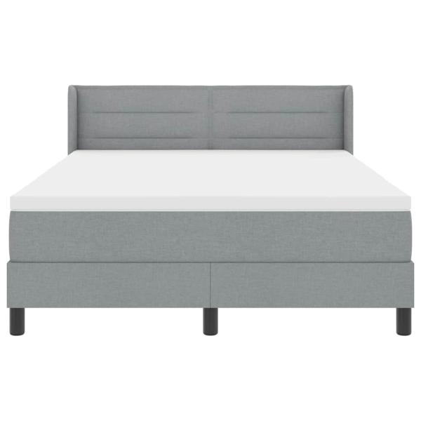 Boxspringbett mit Matratze Hellgrau 140x190 cm Stoff