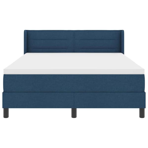 Boxspringbett mit Matratze Blau 140x190 cm Stoff