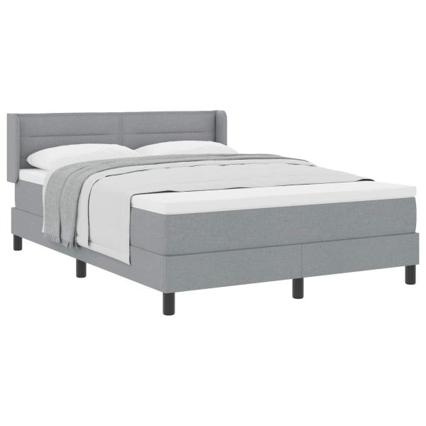 Boxspringbett mit Matratze Hellgrau 140x200 cm Stoff