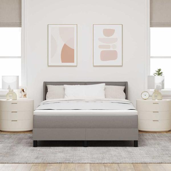 Boxspringbett mit Matratze Taupe 160x200 cm Stoff