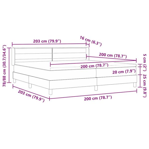 Boxspringbett mit Matratze Hellgrau 200x200 cm Stoff