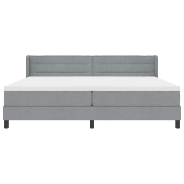 Boxspringbett mit Matratze Hellgrau 200x200 cm Stoff