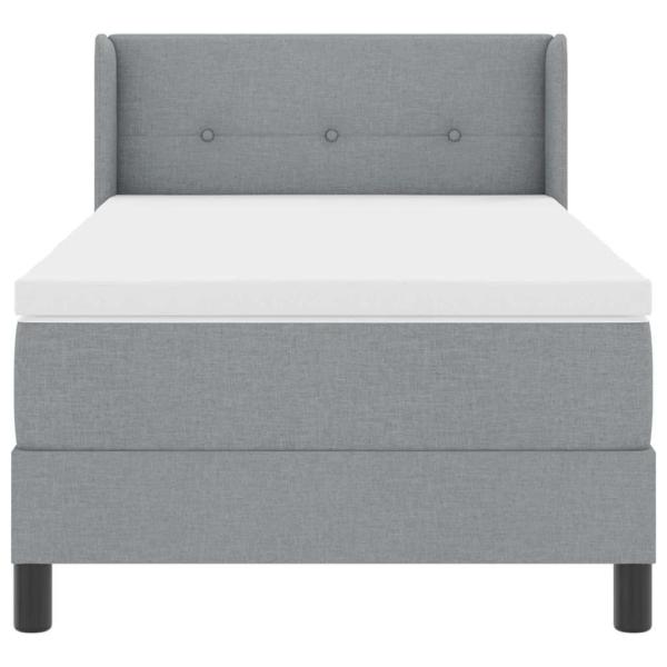 Boxspringbett mit Matratze Hellgrau 90x200 cm Stoff