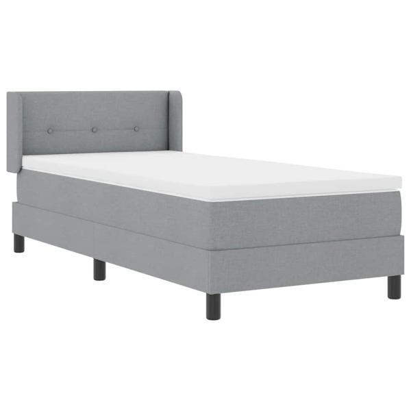 Boxspringbett mit Matratze Hellgrau 100x200 cm Stoff