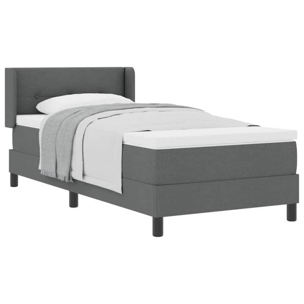 Boxspringbett mit Matratze Dunkelgrau 100x200 cm Stoff