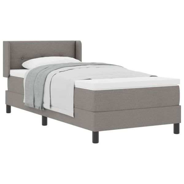 Boxspringbett mit Matratze Taupe 100x200 cm Stoff