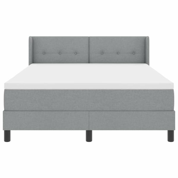 Boxspringbett mit Matratze Hellgrau 140x190 cm Stoff