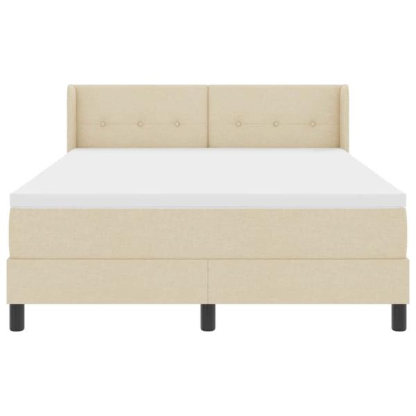 Boxspringbett mit Kopfteil Creme 200 x 140 cm Stoff