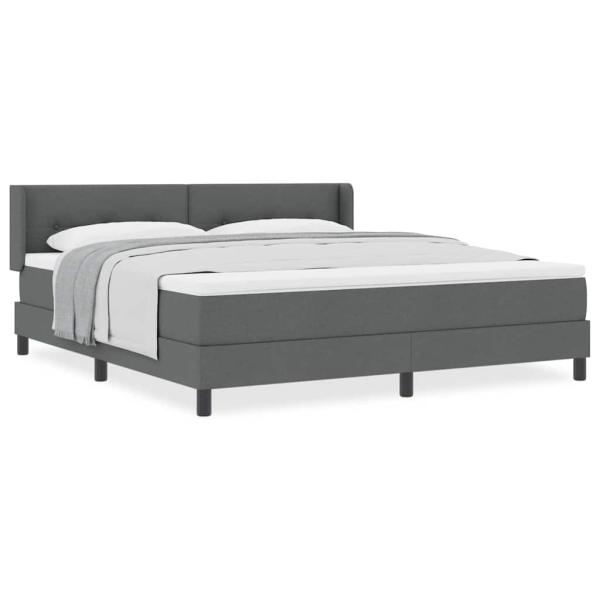 Boxspringbett mit Matratze Dunkelgrau 180x200 cm Stoff
