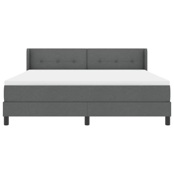 Boxspringbett mit Matratze Dunkelgrau 180x200 cm Stoff