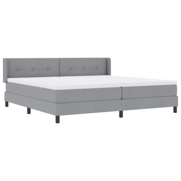 Boxspringbett mit Matratze Hellgrau 200x200 cm Stoff