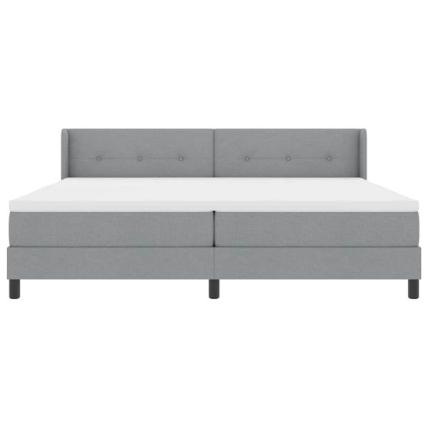 Boxspringbett mit Matratze Hellgrau 200x200 cm Stoff