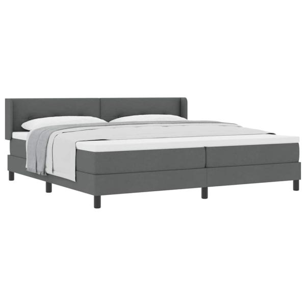 Dunkelgraues Boxspringbett mit Matratze 200x200 cm Stoff