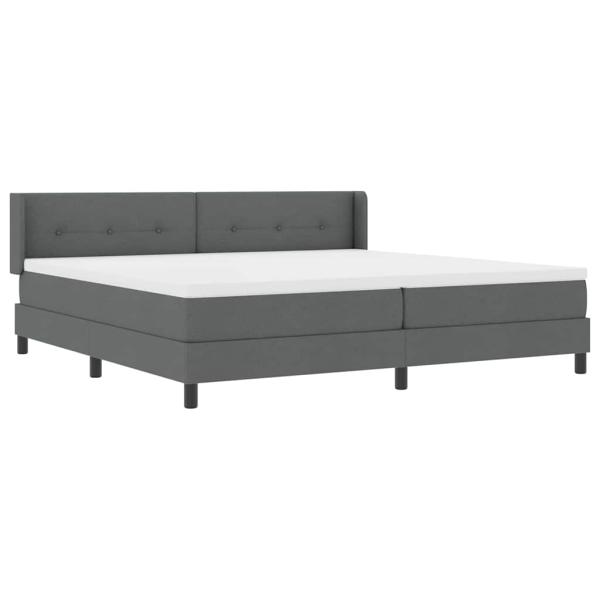 Dunkelgraues Boxspringbett mit Matratze 200x200 cm Stoff