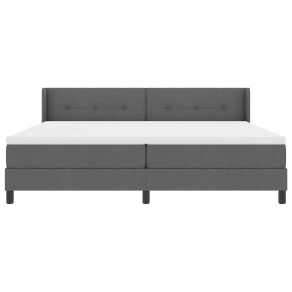 Dunkelgraues Boxspringbett mit Matratze 200x200 cm Stoff