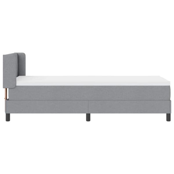 Boxspringbett mit Matratze hellgrau 80x200 cm Stoff