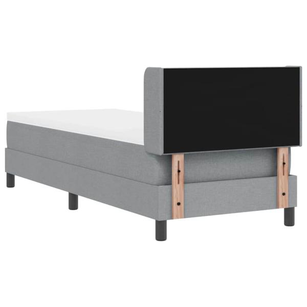 Boxspringbett mit Matratze hellgrau 80x200 cm Stoff