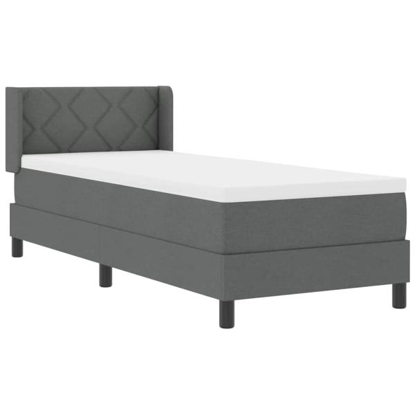 Boxspringbett mit Matratze Dunkelgrau 80x200 cm Stoff