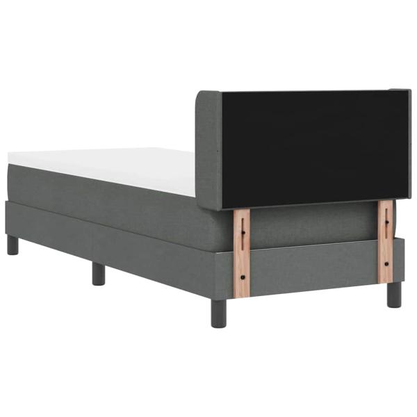 Boxspringbett mit Matratze Dunkelgrau 80x200 cm Stoff