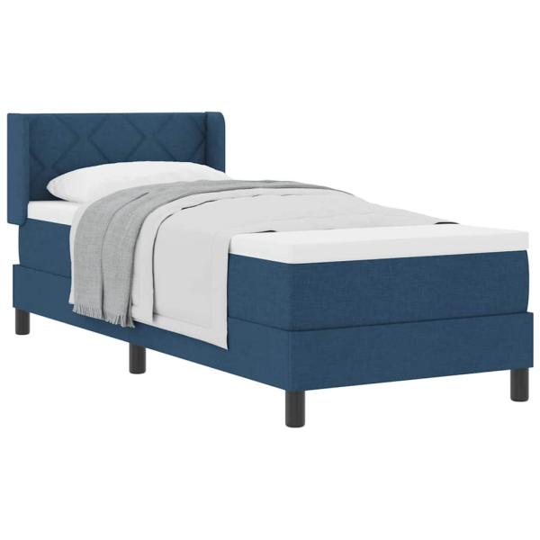 Boxspringbett mit Matratze Blau 80x200 cm Stoff