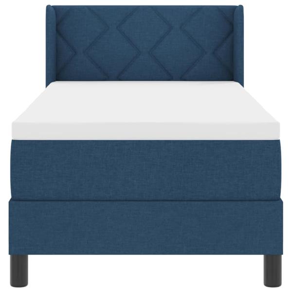 Boxspringbett mit Matratze Blau 80x200 cm Stoff