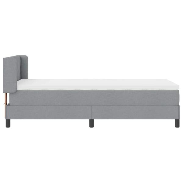 Boxspringbett mit Matratze Hellgrau 90x190 cm Stoff