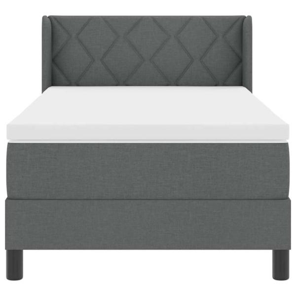 Boxspringbett mit Matratze Dunkelgrau 90x200 cm Stoff