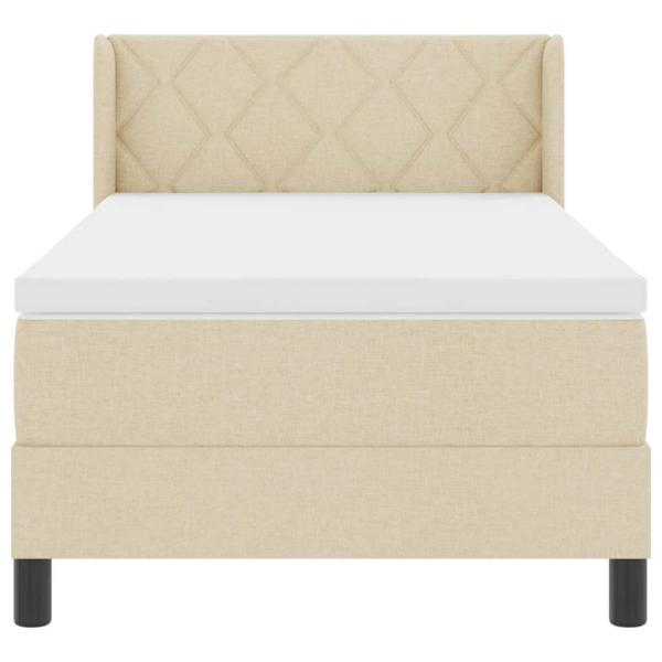 Boxspringbett mit Matratze Creme 90x200 cm Stoff
