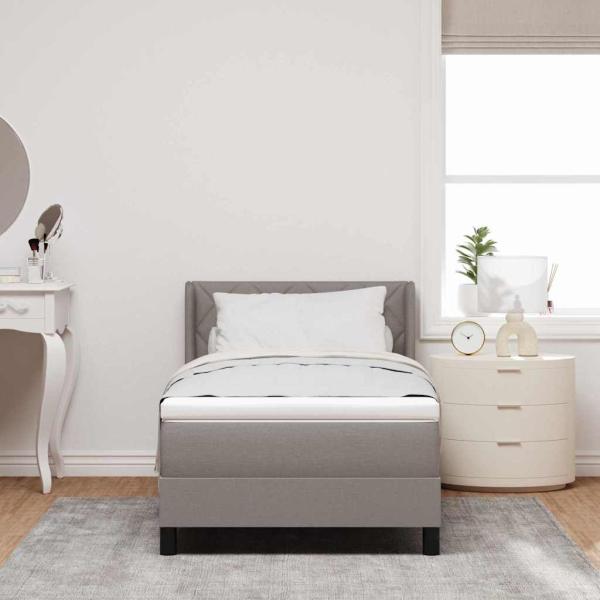 Taupe Boxspringbett mit Matratze 100x200 cm