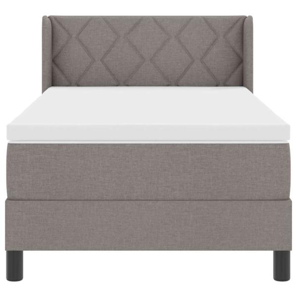 Taupe Boxspringbett mit Matratze 100x200 cm