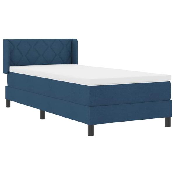 Boxspringbett mit Matratze Blau 100x200 cm Stoff