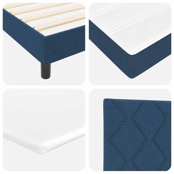 Boxspringbett mit Matratze Blau 140x190 cm Stoff