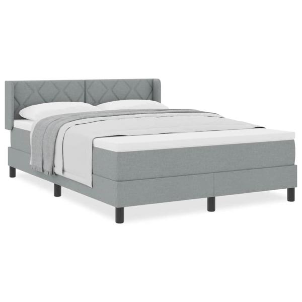 Boxspringbett mit Matratze Hellgrau 140x200 cm Stoff